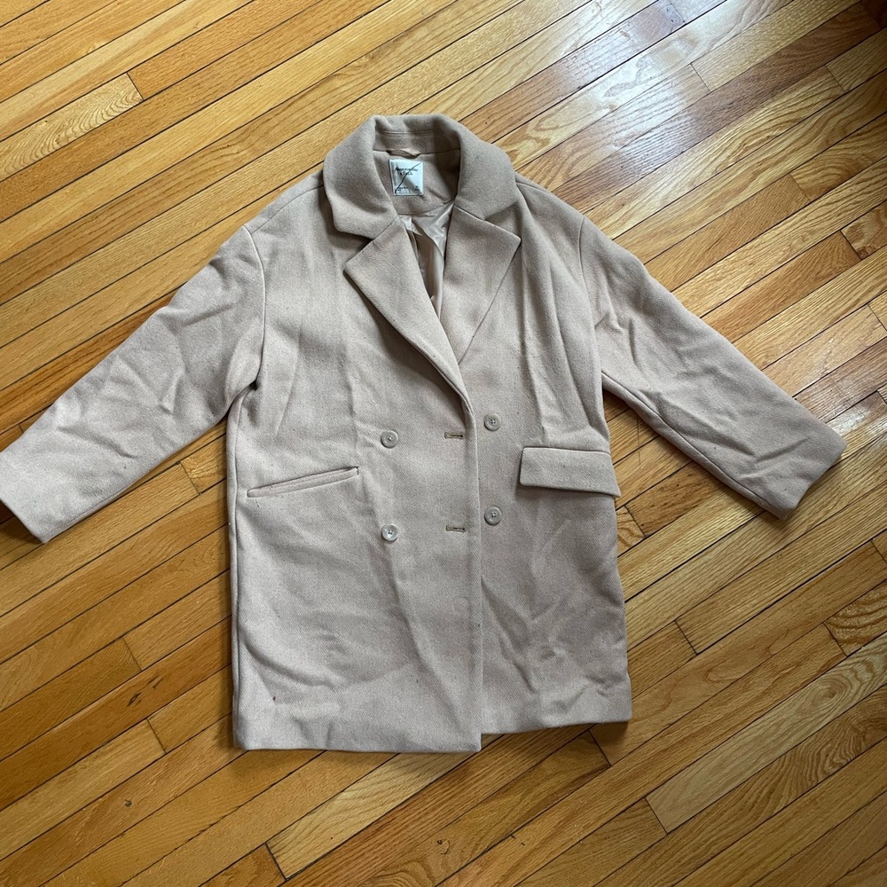 Abercrombie & Fitch Baggy Dad Coat, tan, size xs (fits small and medium)
